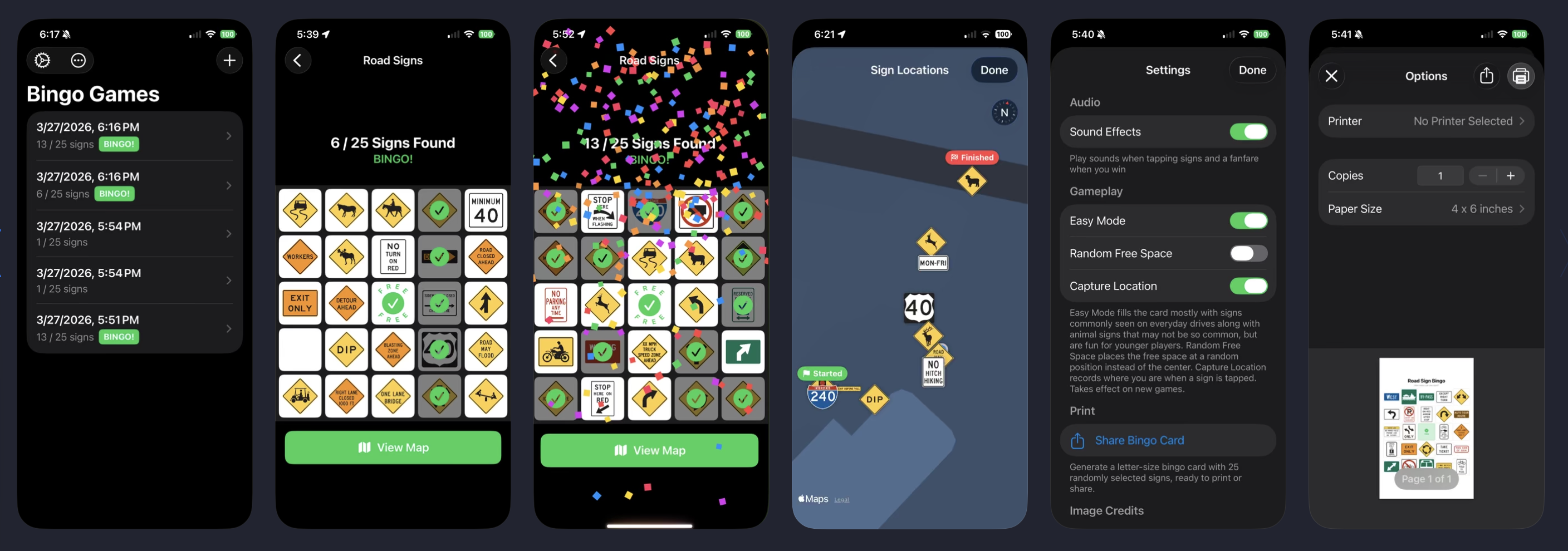 Road Sign Bingo on iPhone alt <